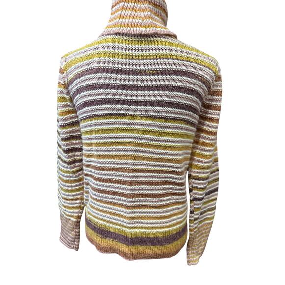 NWT Tribal Women’s Turtleneck Sweater Multicolor Stripe Bordeaux Small Retro - Picture 3 of 11